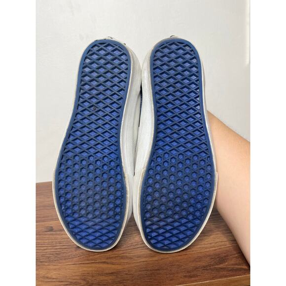 Vans Old Skool Leather Low Top White Nautical Blue M8.5/W10 Skater Casual - Picture 8 of 8